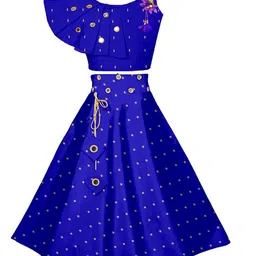 BAESD Girls Embroidered Mirror Work Ready to Wear Lehenga & Blouse-picture-24