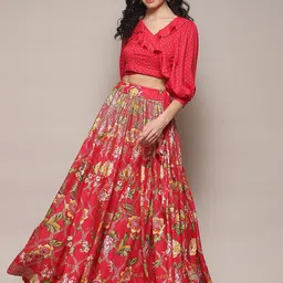 Biba Ethnic Motifs Printed Ready to Wear Lehenga Choli-31