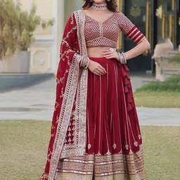 Fashion Basket Embellished Sequinned Ready to Wear Lehenga & Unstitched Blouse Dupatta-58