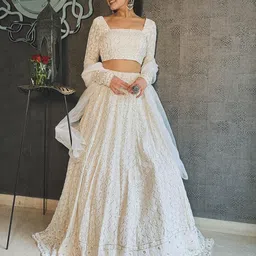 TIKODI Embroidered Sequinned Semi-Stitched Lehenga & Unstitched Blouse With Dupatta-31