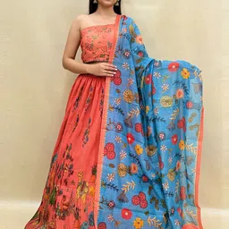 KUNDAN FAB Printed Ready to Wear Lehenga & Blouse With Dupatta-picture-32