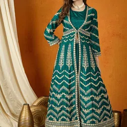 Miss Ethnik Embroidered Thread Work Ready to Wear Lehenga &-picture-49