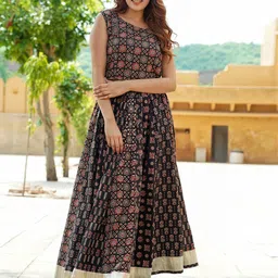 Jaitpuriya Printed Block Print Ready to Wear Lehenga &-picture-9