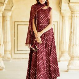 Jaitpuriya Printed Foil Print Ready to Wear Lehenga & Blouse With Dupatta-picture-5