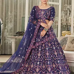 SHUBHKALA Embroidered Semi-Stitched Lehenga & Unstitched Blouse With Dupatta-picture-37