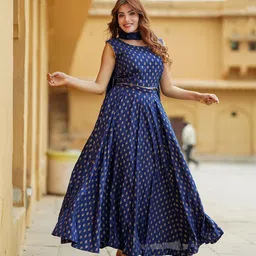 Jaitpuriya Printed Foil Print Ready to Wear Lehenga & Blouse With Dupatta-picture-3