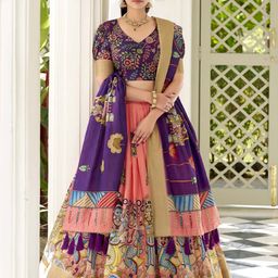 LOOKNBOOK ART Printed Semi-Stitched Lehenga & Unstitched Blouse With Dupatta-picture-13