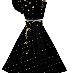 BAESD Girls Embellished Mirror Work Ready to Wear Lehenga & Choli-image-98