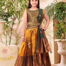 Sangria Girls Woven Design Lehenga Choli With Dupatta-picture-50