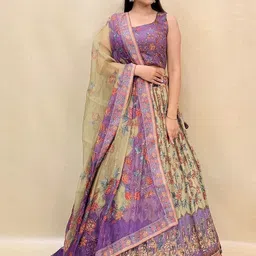 KUNDAN FAB Printed Ready to Wear Lehenga & Blouse With Dupatta-image-34