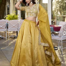LOOKNBOOK ART Embroidered Ready to Wear Lehenga & Unstitched Blouse With Dupatta-35