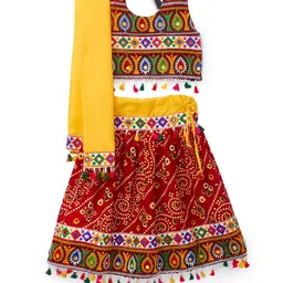 BANJARA INDIA Girls Embroidered Thread Work Ready to Wear Lehenga & Blouse With Dupatta-image-45