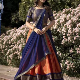 LOOKNBOOK ART Semi-Stitched Lehenga & Unstitched Blouse With Dupatta-image-82