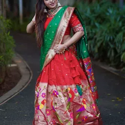 LOOKNBOOK ART Woven Design Semi-Stitched Lehenga & Unstitched Blouse With Dupatta-picture-36