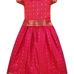Wish Karo Girls Pink Woven Design Ready To Wear Lehenga Choli-image-96