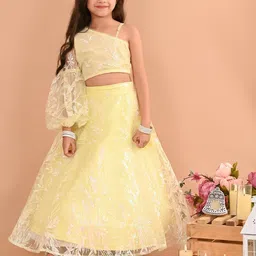 LilPicks Girls Embellished Sequinned Ready to Wear Lehenga Set-image-103