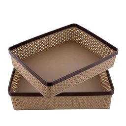 Kuber Industries 2 Pcs Brown Fabric Solitaire Stationary Desk Organizers-image-37