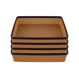 Kuber Industries Brown 4 Pieces Solitaire Stationary Holder Desk Organizers-73