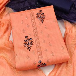 MANVAA Floral Embroidered Sequinned Unstitched Dress Material-image-56