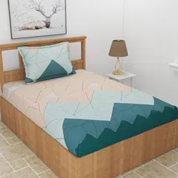 MORADO Geometric 210 TC Single Bedsheet with 1 Pillow Cover-image-21