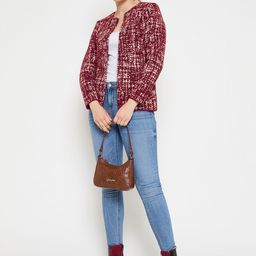 Zigo Women Printed Woollen Cardigan-9