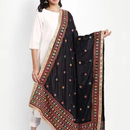 Zamour Embroidered Dupatta with Phulkari-55