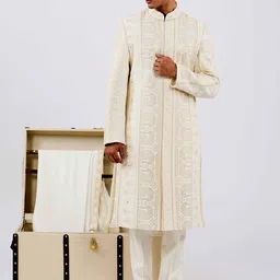 Agrajain Men Embroidered  Mansingh Sherwani Set-image-39