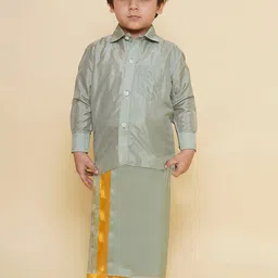 Sethukrishna Boys Shirt Collar Shirt With Veshti-36