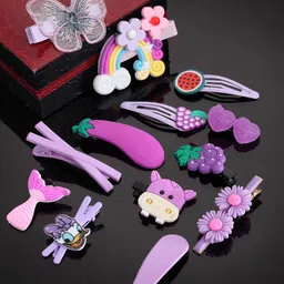 VOGUE PANASH Girls Set of 14 Embellished Hair Clips-image-67