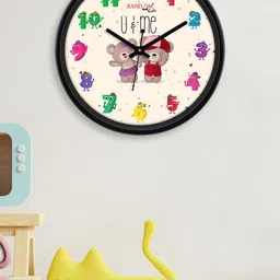 RANDOM Cream-Coloured & Red Printed Contemporary Wall Clock image 1