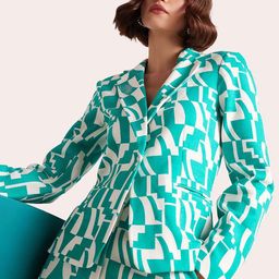 Muvazo Printed Cotton Single-Breasted Blazer-image-39