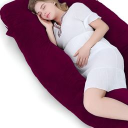 DADDY COOL Purple Faux Velvet Fibre Filled Breathable Maternity Pillow-image-49