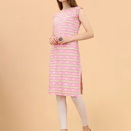 Rangrasiya Corporation Pink Printed Handloom Kurti-image-1