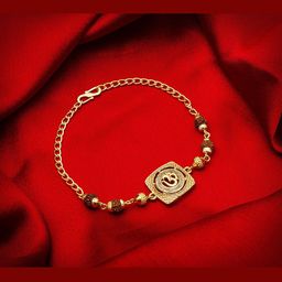 aadita Men Gold-Toned Bracelet Style Handmade Rakhi-image-4