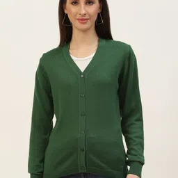 Monte Carlo Women Green Solid Cardigan-picture-38