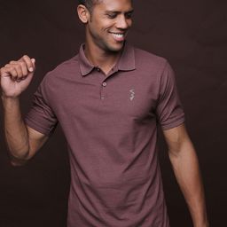 Campus Sutra Men Pink Solid Polo Collar Dri-FIT Running T-shirt-image-35
