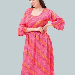 Be You Women Striped Bell Sleeves Maternity Kurta-image-30