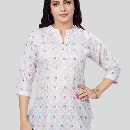 Saree Swarg Printed Mandarin Collar Kurti-picture-46