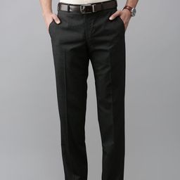 Park Avenue Men Textured Smart Slim Fit Formal Trousers-image-83