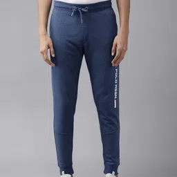 U.S. Polo Assn. Denim Co. Men Navy Blue Solid Joggers with Logo Print-picture-30