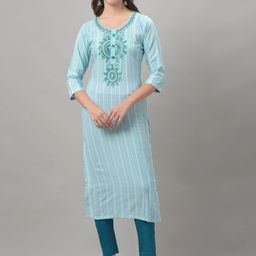 Dollar Missy Round NeckEthnic Motif Embroidered Yoke Design Thread Work Cotton Kurta-picture-29