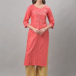 Dollar Missy Striped Thread Work Straight Kurta-image-37