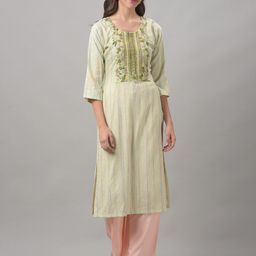 Dollar Missy Floral Embroidered Thread Work Detail Straight Kurta-picture-34