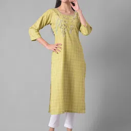Dollar Missy Embroidered Three-Quarter Sleeves Beads and Stones Cotton Kurta-image-38