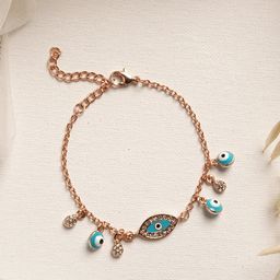 JOKER & WITCH Women Gold-Toned & Blue Brass Charm Bracelet-image-53