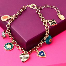 Accessorize London Women Gold-Toned & Green Crystals Armlet Bracelet-48