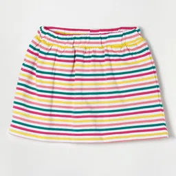 Fame Forever by Lifestyle Girls Pink & White Striped Pure Cotton Mini Skirt-image-17