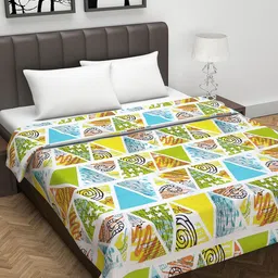 Divine Casa Olive Multicoloured Geometric Mild Winter Cotton Reversible Double Bed Dohar-image-17
