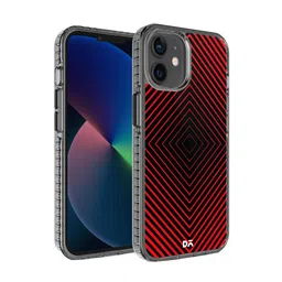 DailyObjects Red & Black Rhombus Printed iPhone 12 Mini Back Case-2