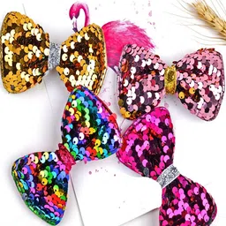Proplady Unisex Kids Red & Yellow Set of 4 Embellished Alligator Hair Clip-3